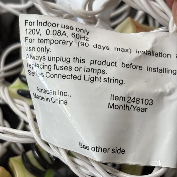 Spider Blow Mold String Lights Halloween Party Decor Vintage 90s Tested Working - Picture 9 of 9